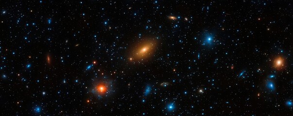 Dark sky idea. A stunning view of distant galaxies and stars in the vastness of outer space.