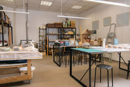Creative studio and artist's workshop. Interior without anyone - Powered by Adobe