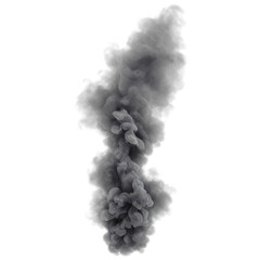 Abstract black smoke effect on transparent background, realistic smoke save on png.
