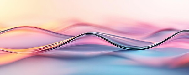 Obraz premium Geometric shapes illustration abstract background idea. Abstract wave pattern in soft pastel colors blending harmoniously.