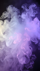 Fototapeta premium Colorful smoke steam isolated transparent background. Fog and mist effect for text or space, vintage. with white shades