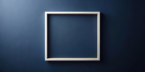 Minimalist abstract art square frame with dark navy blue background , minimalist, frame,  minimalist