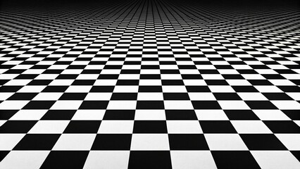 Fototapeta premium Checkered pattern with perspective view.
