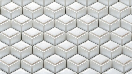 Tiled hexagonal pattern in soft white tones.