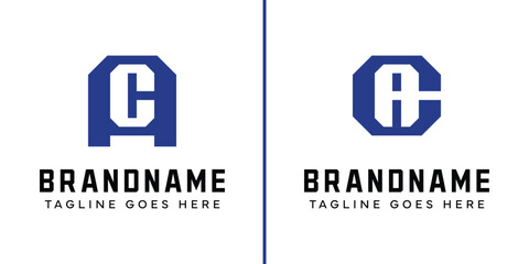 Letters AC and CA Monogram Logo Set, suitable for any business with CA or AC initials
