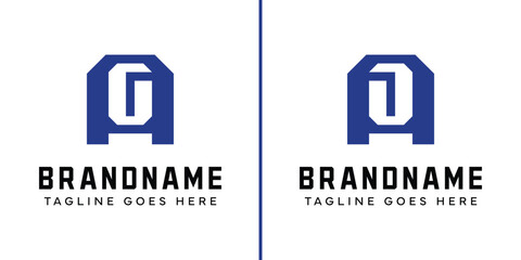 Letters AG and AJ Monogram Logo Set, suitable for any business with GA AG JA AJ initials