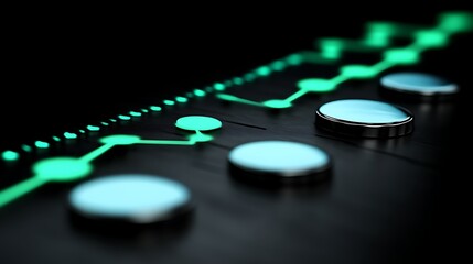 Abstract Teal Network Nodes and Connections