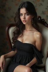 Naklejka premium Beauty and hot girl 