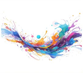 Modern fluid paint patterns with rainbow color transitions, abstract vector artwork for wall decor and textile design concepts