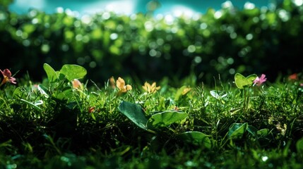 Sunlit Wildflower Meadow  Lush Green Grass  Cottagecore Aesthetic