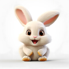 Obraz premium Digital technology 3d cute rabbit icon