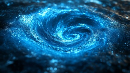 A mesmerizing view of a swirling blue galaxy, showcasing the beauty and complexity of the universe