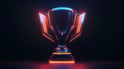 Futuristic Neon Trophy Design Championship Award