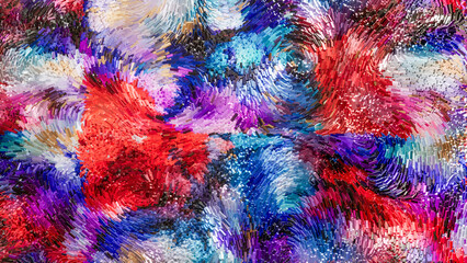 Colorful abstract 3D animation of floating particles