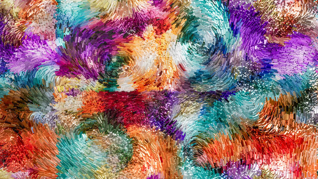 Colorful abstract 3D animation of floating particles