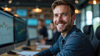 Professional Finance Trader in an Office