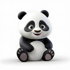 Obraz premium Digital technology 3d cute panda icon