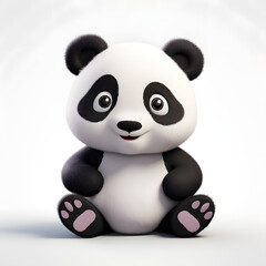 Digital technology 3d cute panda icon