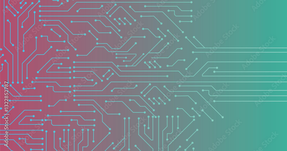 Poster abstract colorful gradient background with high-tech technology texture circuit board texture. elect