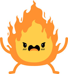  Cute Fire Character Illustration Element