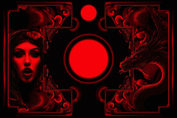 red and black image of a playing card