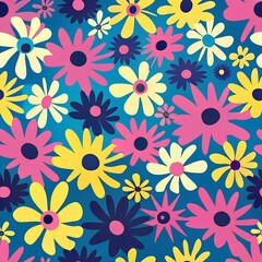 Fototapeta premium colorful pattern of various flowers 