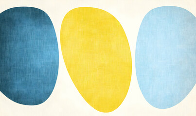 Abstract Shapes in Soft Colors on Linen Background for Modern Decor