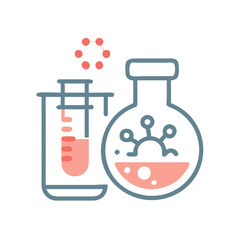 Lab and science line icon set. Editable stroke. Laboratory equipment icons. Flask, microscope, syringe, pipette, petri dish... Simple outline symbols. Vector Illustration