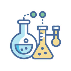 Lab and science line icon set. Editable stroke. Laboratory equipment icons. Flask, microscope, syringe, pipette, petri dish... Simple outline symbols. Vector Illustration