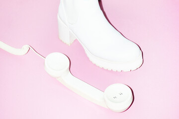 Not answering a phone call: stepping on landline phone to decline 