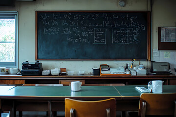 Academic blackboard adorned with intricate algebraic expressions inspiring critical thinking and problem solving in education