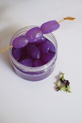 A jar of sugar palm fruit candy 