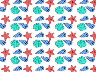 Seamless pattern of cute animal for  summer  background