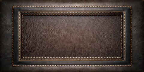 A dark leather frame with intricate stitching and a rich, luxurious texture