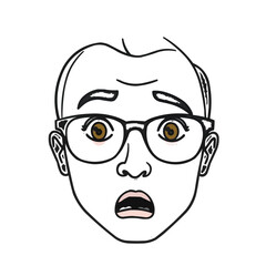 Fototapeta premium surprised man, portrait, illustration vector