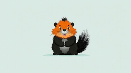 Fototapeta premium Adorable Cartoon Beaver Illustration Cute Animal Wildlife Nature Happy Friendly Fo