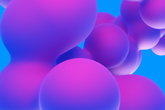 Abstract Metaball Shapes with Pink and Purple Gradients