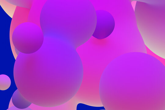 Soft Gradient Metaball Shapes in Pink and Purple