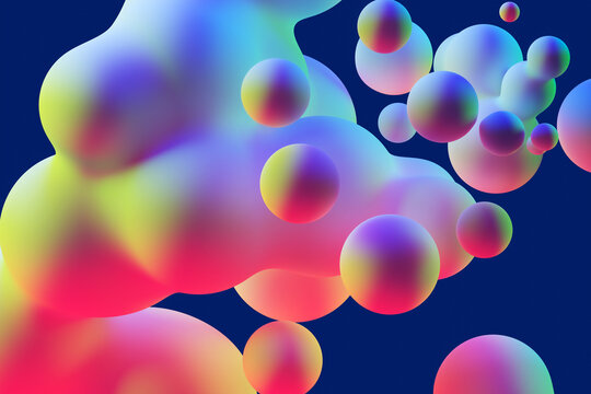 Abstract Multicolor Metaball Composition