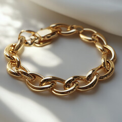 Obraz premium Shiny gold bracelet featuring a series of intricate motifs that exude modern luxury and style