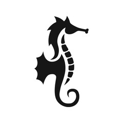 abstract silhouette seahorse logo vector