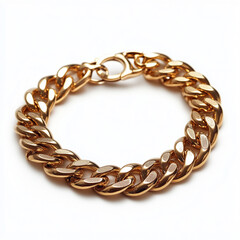 Obraz premium Shiny gold bracelet with chain design and chic look for versatile and fashionable wristwear