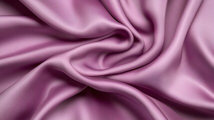 Elegant mauve silk draped fabric close-up