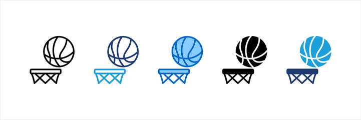 Fototapeta premium Basketball Multi Style Icon Set