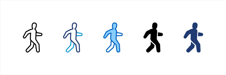 Walking Multi Style Icon Set