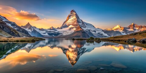Matterhorn Panorama at Dawn,serene landscape,  serene landscape, morning light