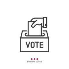 Fototapeta premium Vote thin line icon. Vector illustration