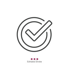 Checkmark thin line icon. Vector illustration