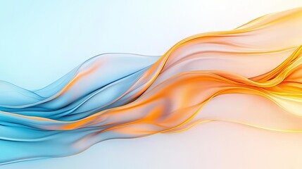 Obraz premium Abstract concept art background idea. Abstract design featuring smooth flowing waves in vibrant blue and orange hues.