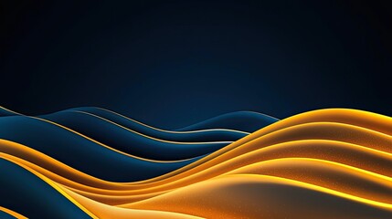 Dramatic nighttime abstract background concept. Abstract waves of blue and orange create a dynamic visual impact against a dark background.